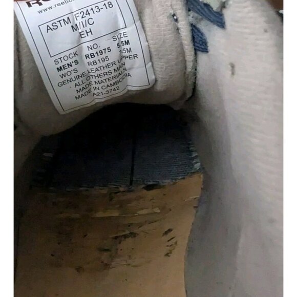 Reebok Athletic Safety Shoe Suede blue tone Women's Size 7.5 Mens 5.5 READ - Picture 10 of 16